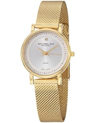 Stuhrling Original Womens 734LM.04 Classic Ascot Casatorra Elite Swiss Quartz Genuine Diamond Gold Tone Mesh Bracelet Watch