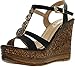 Refresh GRITA-04 Women's Beaded Platform Ankle Strap Cork Wedge Heel Sandal