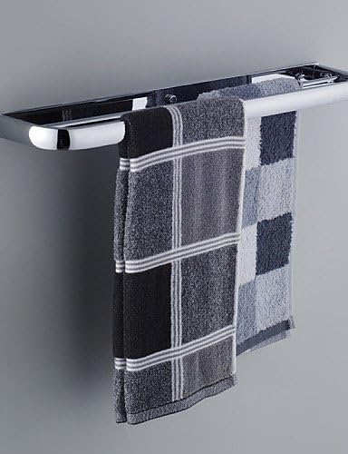 qiuxi Modern bathroom accessories Towel Bars with Hooks,Contemporary Chrome Finish Two Bars Active Stainless Steel,Bathroom Accessory , chrome