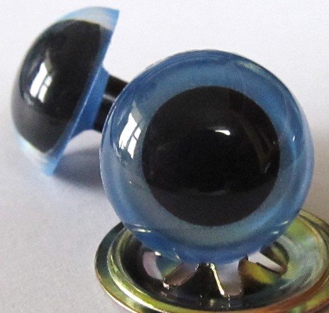 Suncatcher Craft Eyes - 5 Pair 15mm Shimmer Sky Blue