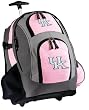 University of Kentucky Rolling Backpack Deluxe Pink UK Wildcats Logo - Backpacks Bags with Wheels or School Trolley Carry-On Bags - Unique Wheeled Gifts for Girls Ladies- CUTE!