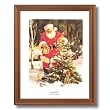 Framed Oak Tom Browning Old St Nick Santa Clause Snow Birds #7 Christmas Picture Art Print