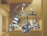 Leyse Stainless Steel Wall Mount Semi Circle Pot Rack