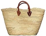 Moroccan Straw Summer Beach / Shopper / Tote Bag 22"x12"x7"