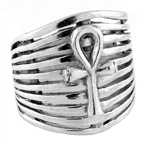 Egyptian Jewelry Silver Ankh of Life Ring