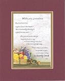 Touching and Heartfelt Poem for GrandParents - With Love, Grandmother Poem on 11 x 14 inches Double Beveled Matting (Burgundy)