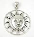 Sterling Silver Sun Face Celestial Goddess Pendant