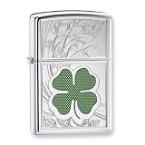 Zippo Four-leaf Clover High Polish Chrome Lighter