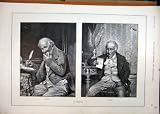 1894 OLD MAN VALENTINE WRITING FEATHER TABLE ROMANCE