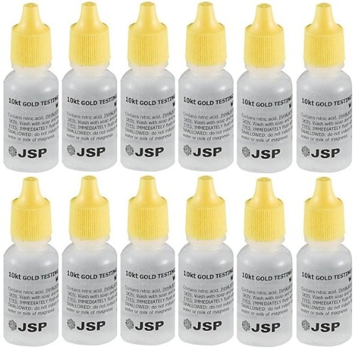 12 Bottles 10K Gold Metal Test Acid Karat Testing Liquid Solution Jewelry Tester
