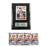 Boston Red Sox Mike Lowell Baseball Card Plaque with FREE 4 Packs of MLB Trading Cards