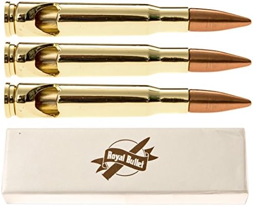 Bullet Bottle Opener as seen on the Shark Tank show, Set of 3, Beer and Wine Bottle Breacher, Perfect Groomsmen Gift, Convenient Individual Boxes by RoyalBullet, Top Quality, Hand Polished
