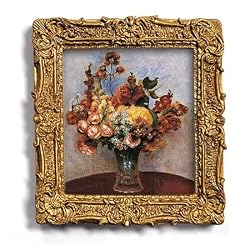 Fleurs dans un Vase - Gold Frame Magnet with pop-out easel (2-3/4" x 2-1/2")