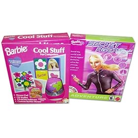 Barbie Computer Pack Secret Agent Game, Party Print 'n Play, CD Wallet, Mouse Pad and... 