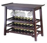Wine Table with Glass Rack (Espresso) (32H x 20W x 37D)