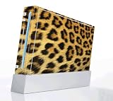 Leopard Print Decorative Protector Skin Decal Sticker for Nintendo Wii Console