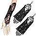 Lttdress Women's Accessory Party Wedding Satin Lace Fingerless Bridal Gloves Black