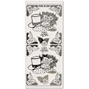 Konturensticker Hüte und Rosen weiß