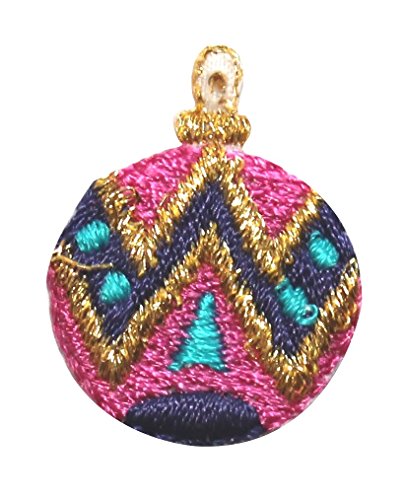 ID #8271 Lot Of 3 Christmas Tree Ornaments Embroidered Iron On Applique Patch