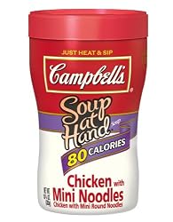 Campbell Soup At Hand Chicken with Mini Noodles, 10.75-Ounce Microwavable Cups (Pack of 8)