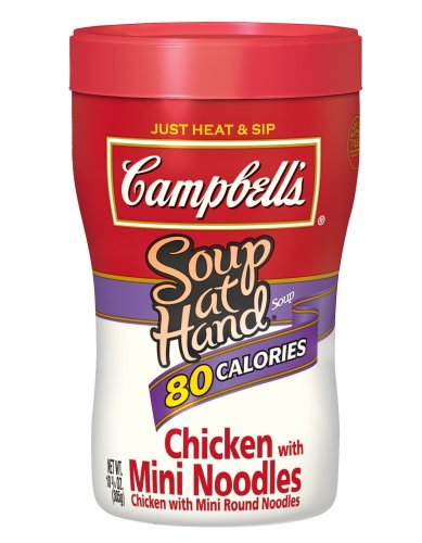 Campbell Soup At Hand Chicken with Mini Noodles, 10.75-Ounce Microwavable Cups (Pack of 8)