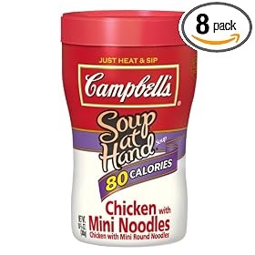 Campbell Soup At Hand Chicken with Mini Noodles, 10.75-Ounce Microwavable Cups (Pack of 8)