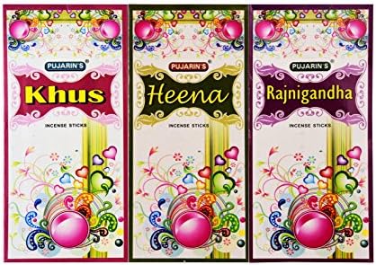 Incense Sticks with Khus, Heena, Rajnigandha, Daily Essentails's Pujarin Model No DE-AB-000004.