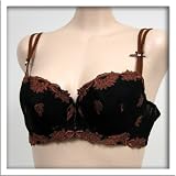 Orlfa $62 Black Floral Underwire Bra #1033 sz 38A