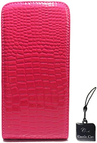 For Samsung Galaxy S5 Cas e- Castle Cas Crocodile Series Up&Down Design Simple PU Leather Case Cover with Mobile Phone Cleaner - Red