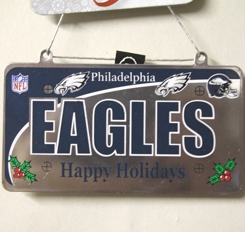 Philadelphia Eagles NFL License Plate Christmas Ornament