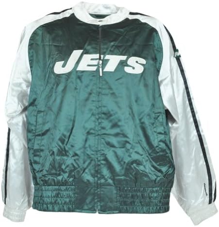 NFL Reebok Satin New York Jets Jacket Zipper Jersey Sweater Women Ladies 2XLarge