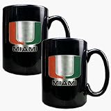 Miami Hurricanes 2 Piece Black Ceramic Mug Set