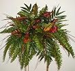 28" Croton, Fern, and Palm Leaf Ledge