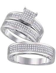 0.74CTW-DIA MICRO-PAVE TRIO SET