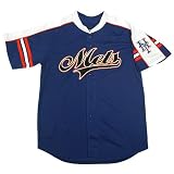 New York Mets Youth Button Down Raglan Sleeve Baseball Jersey by Stitches Athletic Gear