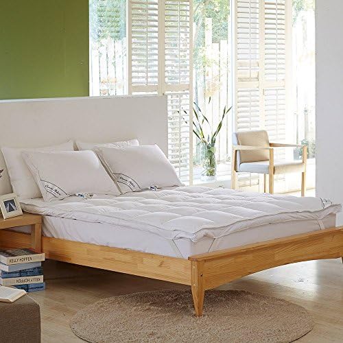 ClassicFabric Double layer White Goose Down and Feather Mattress Topper Twin