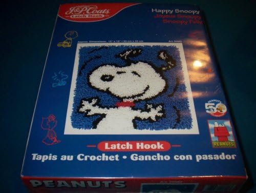 J&amp;P Coats Latch Hook Kit - Happy Snoopy- Peanuts 50 Year Anniversary Celebtration by J P Coats