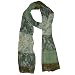 OLIVE GREEN MULTI COLOR PAISLEY LONG THIN SCARF