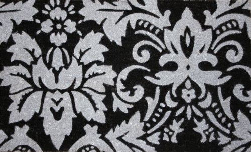 Black Baroque Rubber Backed Coir Doormat