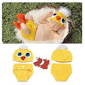 Handmade Unisex Baby Cotton Knit Photography Crochet Beanies Hats and Skirt Outfits