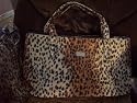 Gorgeously Stylish Italian Designer Leopard Print (Brown/tan/black) Handbag/Tote - Vecceli Italy, Designed by Ronella Lucci (HG-25)