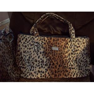 Gorgeously Stylish Italian Designer Leopard Print (Brown/tan/black) Handbag/Tote - Vecceli Italy, Designed by Ronella Lucci (HG-25)