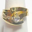 14K Yellow Gold Diamond Wedding Set