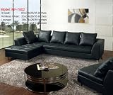 New 3pc Contemporary Leather Sectional Sofa #MF-7002