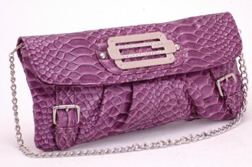 EyeCatchBags – Clarise Elegant Croc Clutch Bag Purple