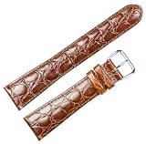 Alligator Grain Watchband Havana 15mm Watch band - by deBeer