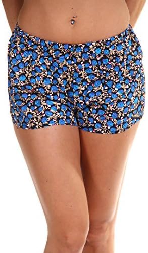 Prestige Edge Women's Causal Rayon Short (Medium, Blue Ten Bage Flower)