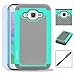 Samsung Galaxy Core Prime G360 / Prevail LTE Case, INNOVAA Anti-Slip Shockproof Soft Silicone Dual-Layer Durable Armor Case W/ Free Screen Protector & Touch Screen Stylus Pen - Grey/Teal