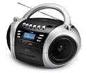 jWIN JXCD573BLK Portable MP3/CD Boombox with AM/FM Radio, Cassette Player and USB/SD/MMC (Black)