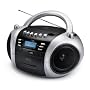 jWIN JXCD573BLK Portable MP3/CD Boombox with AM/FM Radio, Cassette Player and USB/SD/MMC (Black)